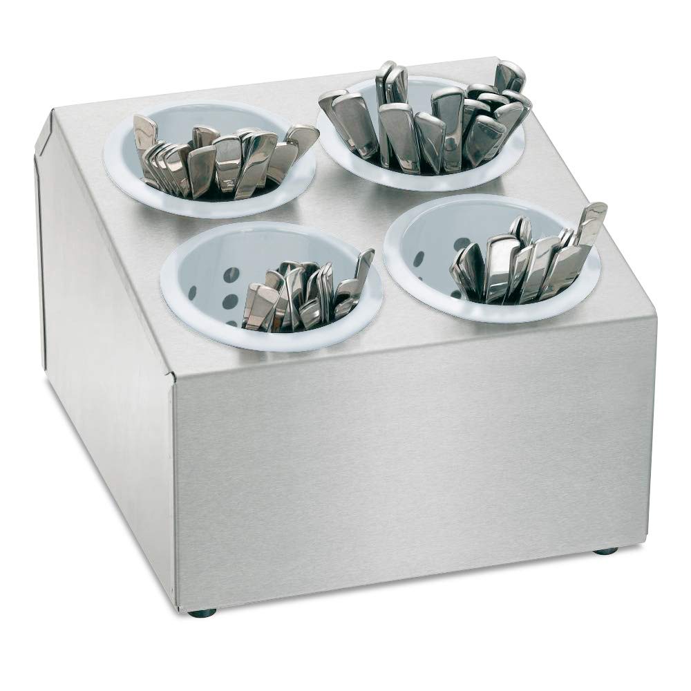 BRB Soporte para cubiertos con 4 inserciones de plástico de polipropileno, 305 x 260 x 216 mm