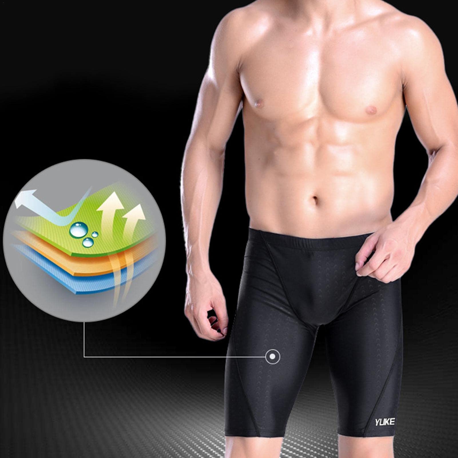Jammers Maillot de bain pour homme - Maillot de bain élastique et aérodynamique avec capuchon, lunettes, clips d'oreille, bouchons nasaux, sac de natation