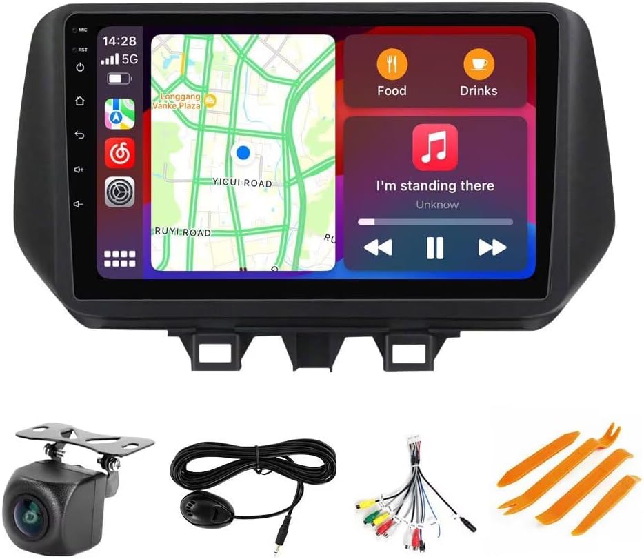 Android Stereo Radio for Hyundai Tucson 2018 2019 2020, Biorunn 10.1 Inch GPS Navi Wireless Car-Play Android Auto Upgrade Dash Kit Blue-Tooth FM RDS Head Unit 1GB RAM 32GB ROM