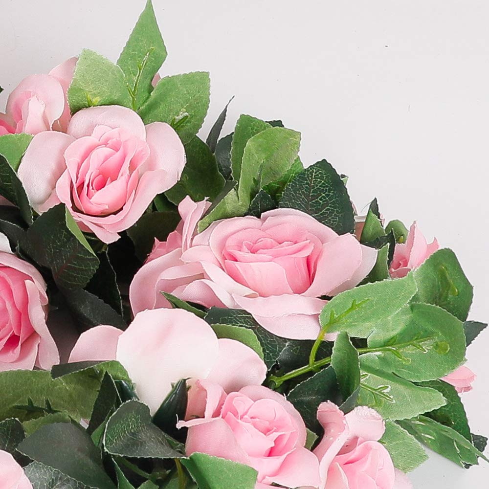 LESING Rosen-Girlanden, künstliche Rosenranken, 4 Stück, künstliche Seidenblumengirlanden mit grünen Pflanzen, Hochzeit, hängende Blumenranken, Girlanden für Zuhause, Bogen, Gartendekoration