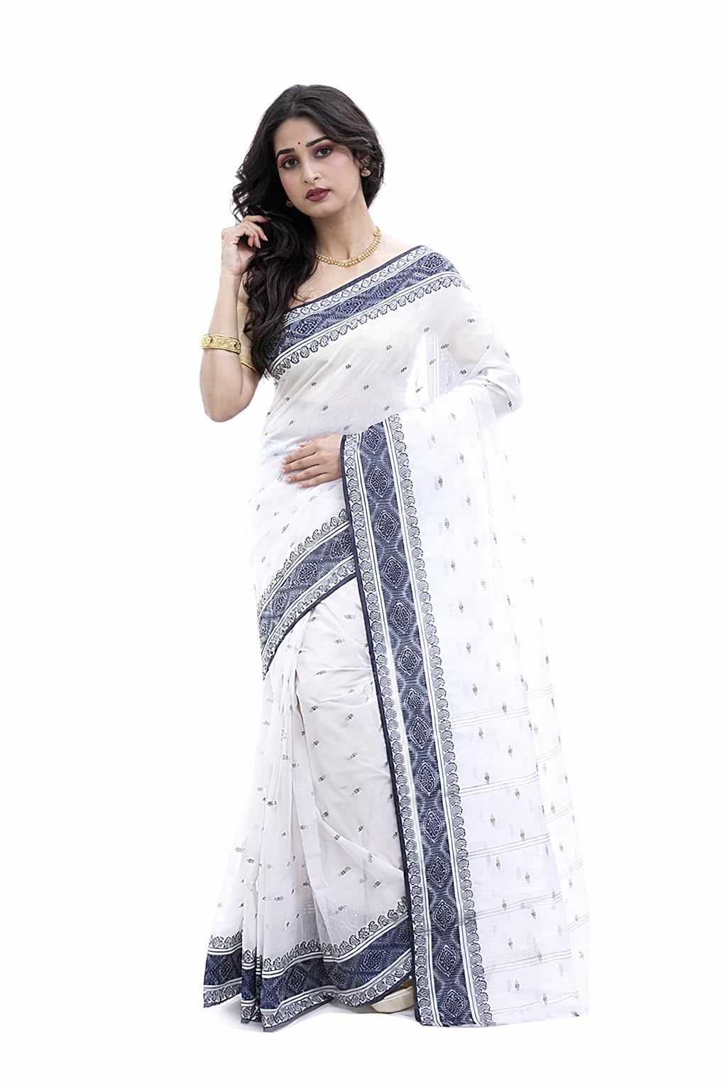Pure Cotton Sarees for Women Traditional Tant Sarees Elegant and Comfortable Cotton Saree for All Occasions Without Blouse (Pack Of 1)-image-46