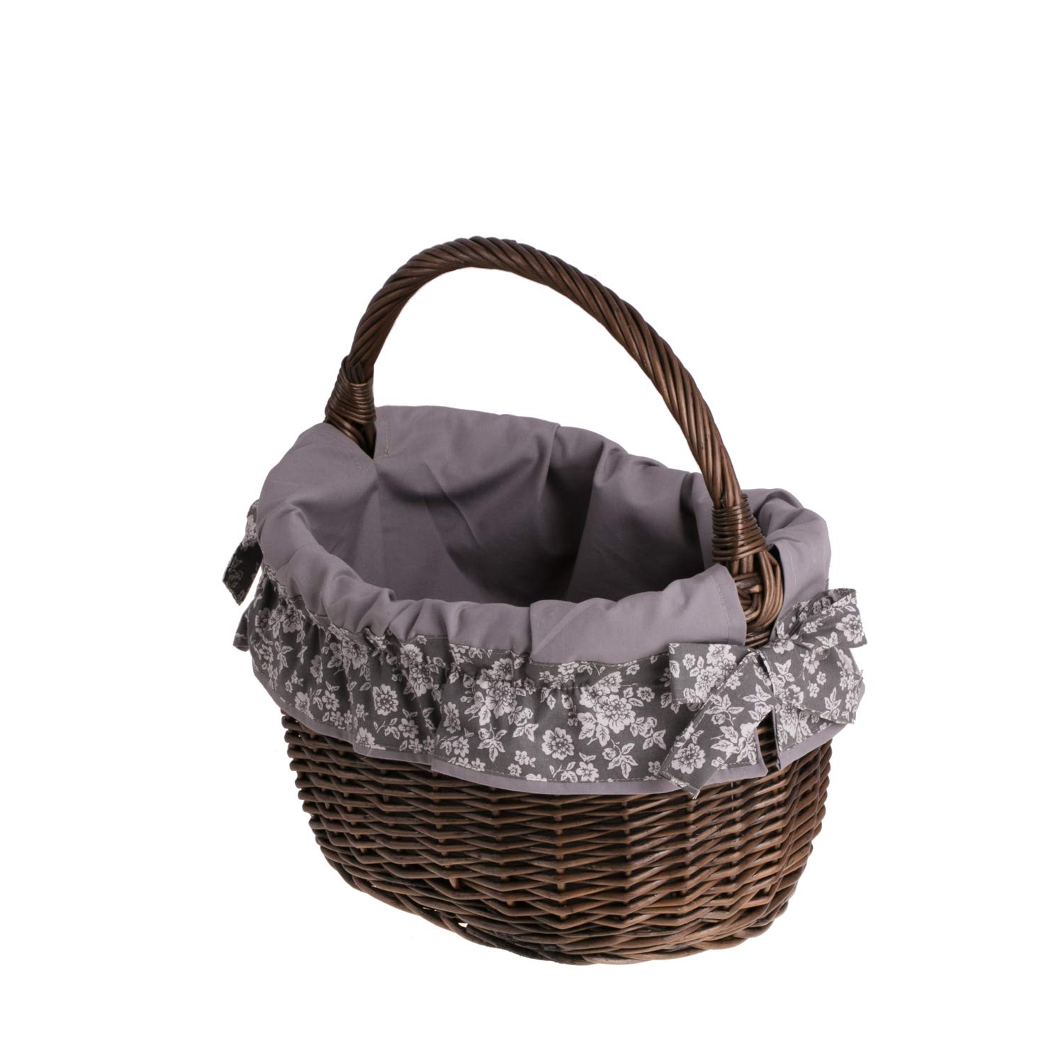 e-wicker24 koszyk na zakupy z wikliny, ciemnobrązowy kosz retro, kosz wiklinowy owalny