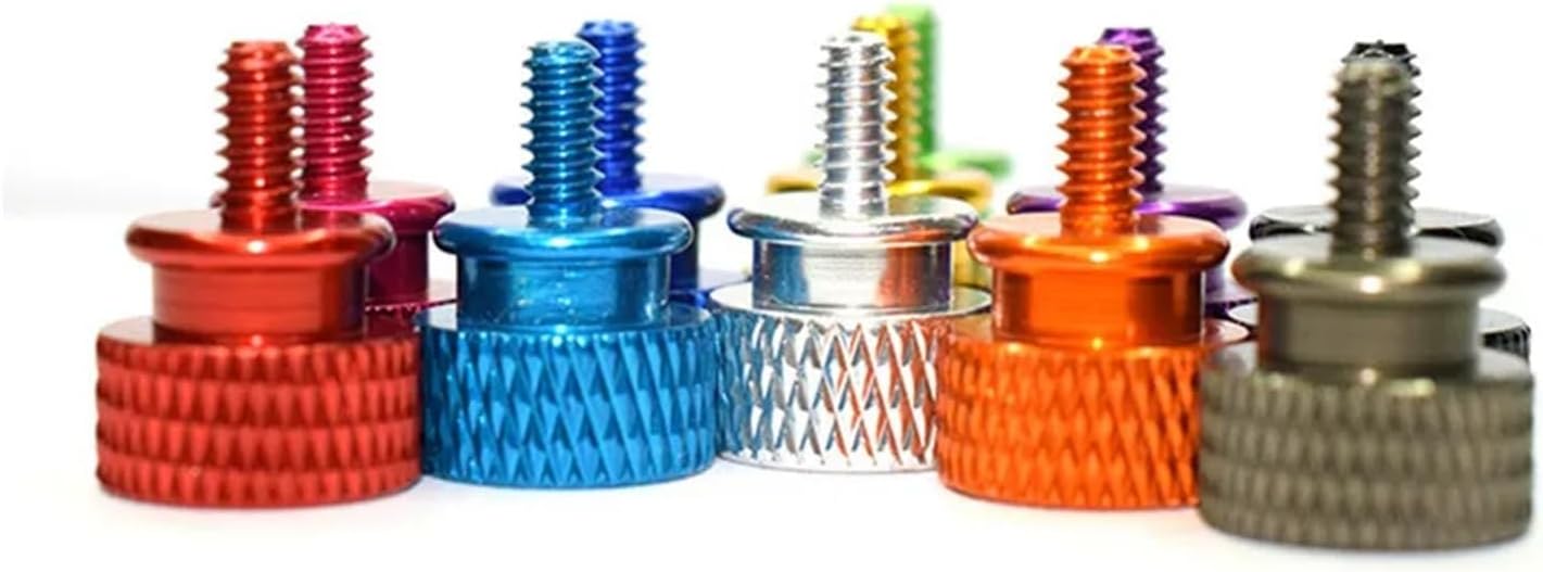 Stainless Steel Screw，Knurled Thumb Screws ，10pcs M3 M4 6#32 * 6.7 Knurled Thumb Screw Aluminum Alloy Step Computer Case Twist Hand Tighten Screws Anodized