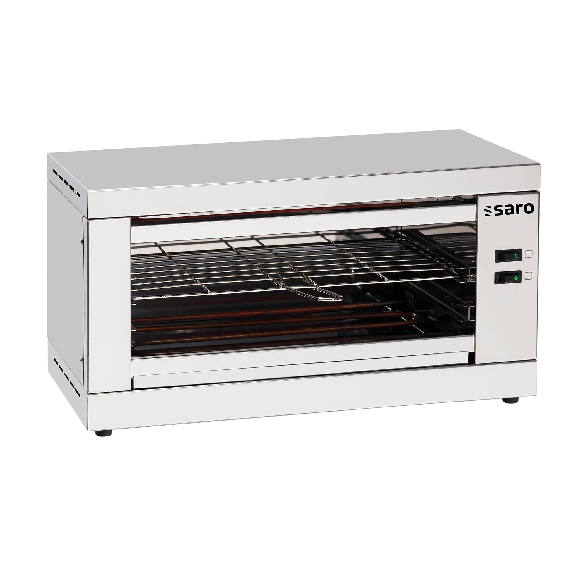 SARO CIVAS Tostadora para 6 tostadas, acero inoxidable, calor superior e inferior conmutable por separado, bandeja recogemigas, 2 niveles de calor, 2,2 kW, 535 x 270 x 275 mm