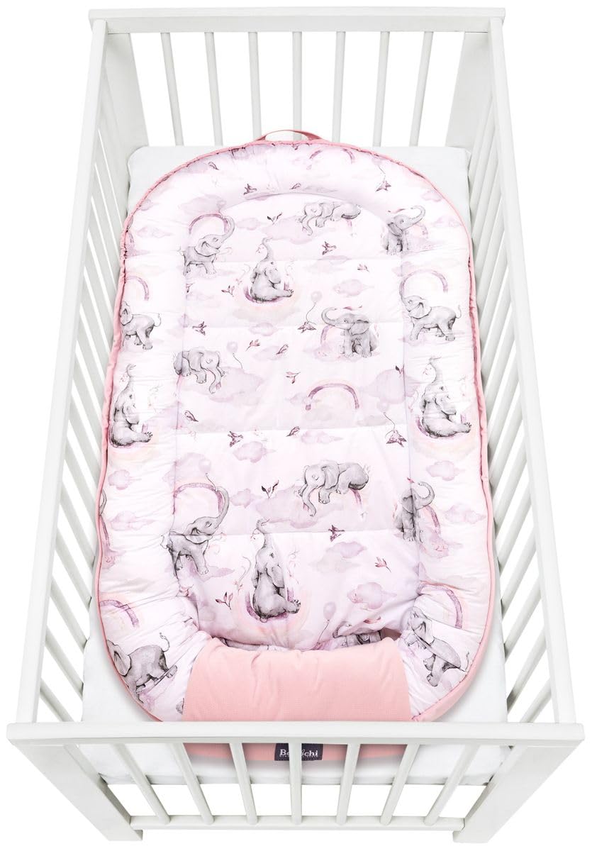 Bellochi Habarigani - Nido per neonati XXL, 100% cotone, 120 x 65 cm, con bordi protettivi, 0-9 m, Habarigani