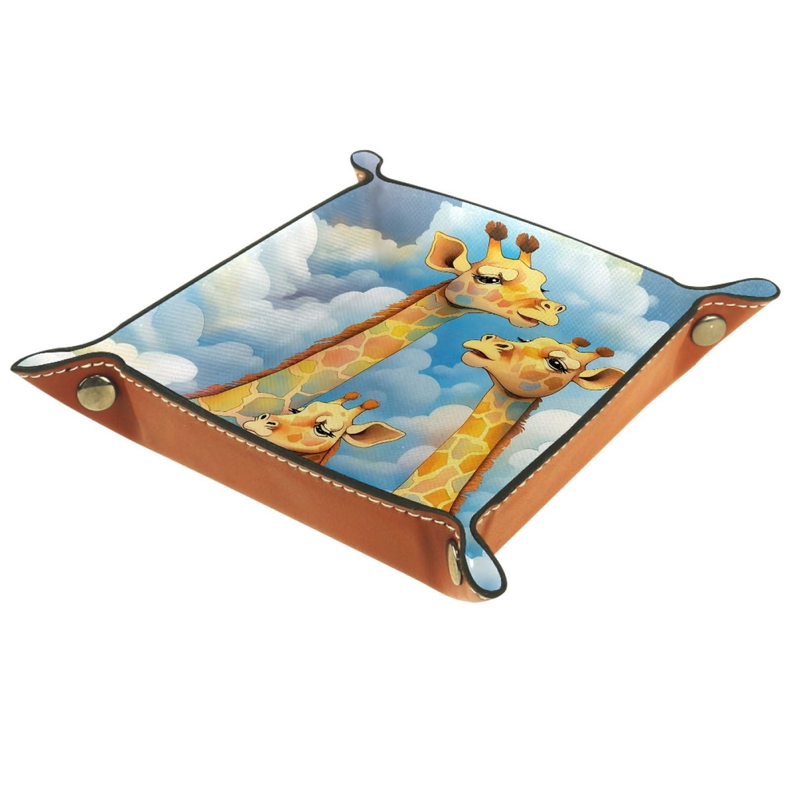 VAPOKF Giraffe Portable Folding Dice Rolling Tray, Microfiber Leather Dice Holder for Dice Games Like RPG, DND and Other Table Games