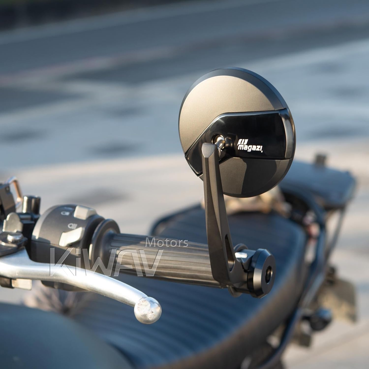 KiWAV Missie Black Round Rear View Bar End Mirrors Universal Fit Ebikes Bicycle with Hollow-ended Handlebar Models Sold as Pair