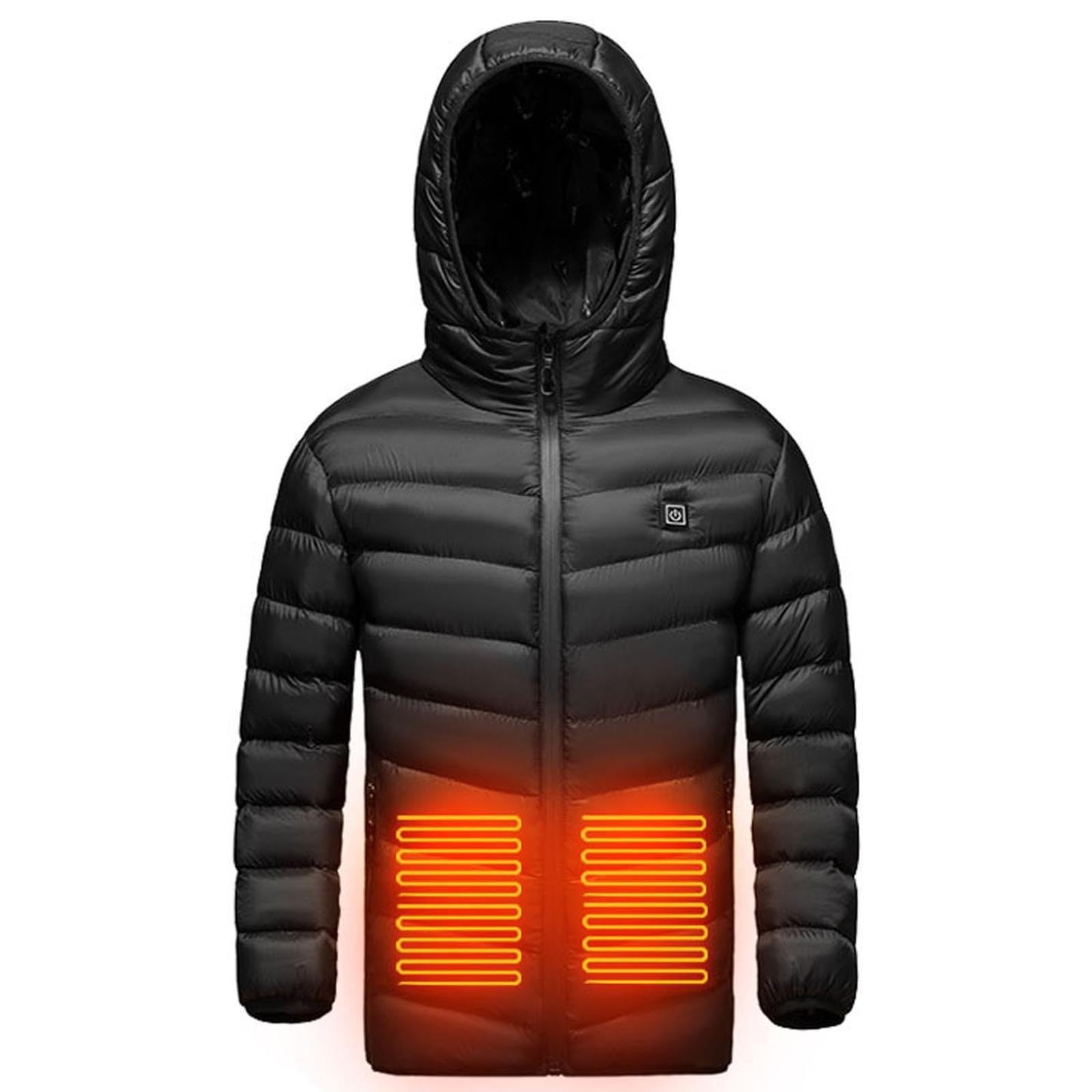Générique Manteau Chauffant couleur unie Enfants Veste Chauffant Electrique Garçons Filles USB avec 3 Zones de Chauffage Manches Longues Veste Chauffante Doudoune Vêtements Chauffants Lavable
