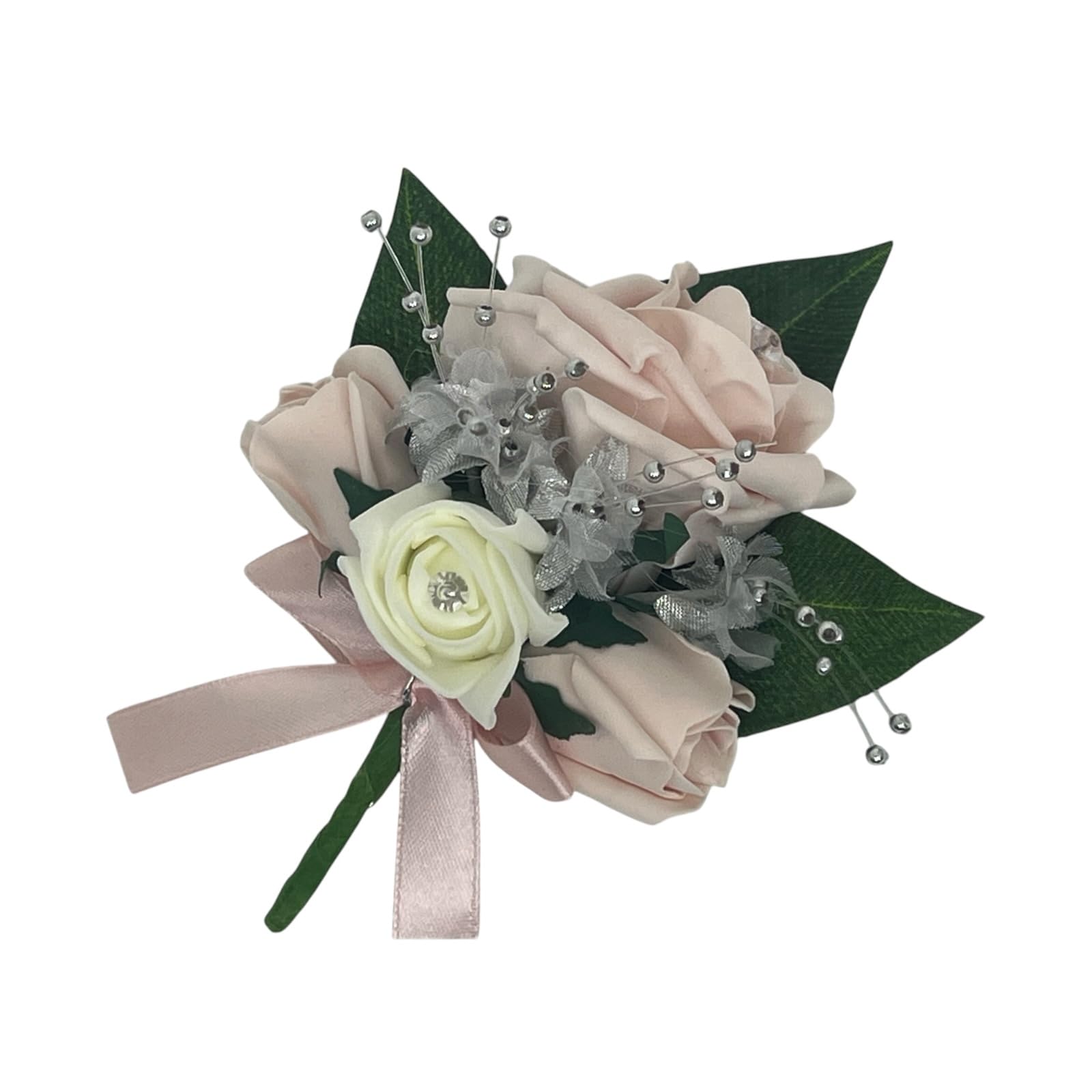 Artificial wedding bouquets blush pink (ladies pin on corsage)
