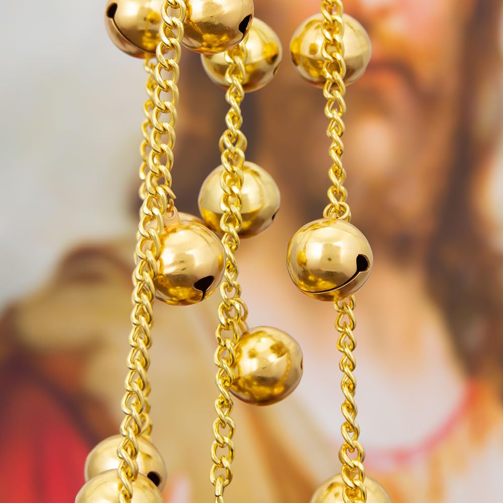 Bruciatore di incenso ortodosso in lega di zinco elettrolitico – Ornamento decorativo da appendere per cerimonia in chiesa con campane e simboli religiosi (croce)