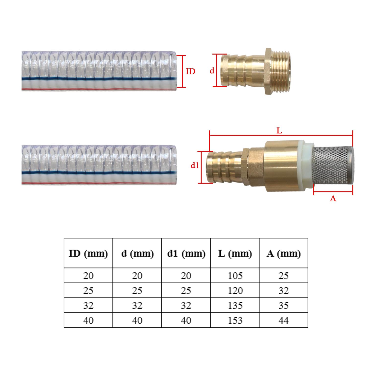 Tuyau aspiration pompe a eau spiral tube pvc transparent renforcé pour pompe gasoil diesel tuyau pompe essence