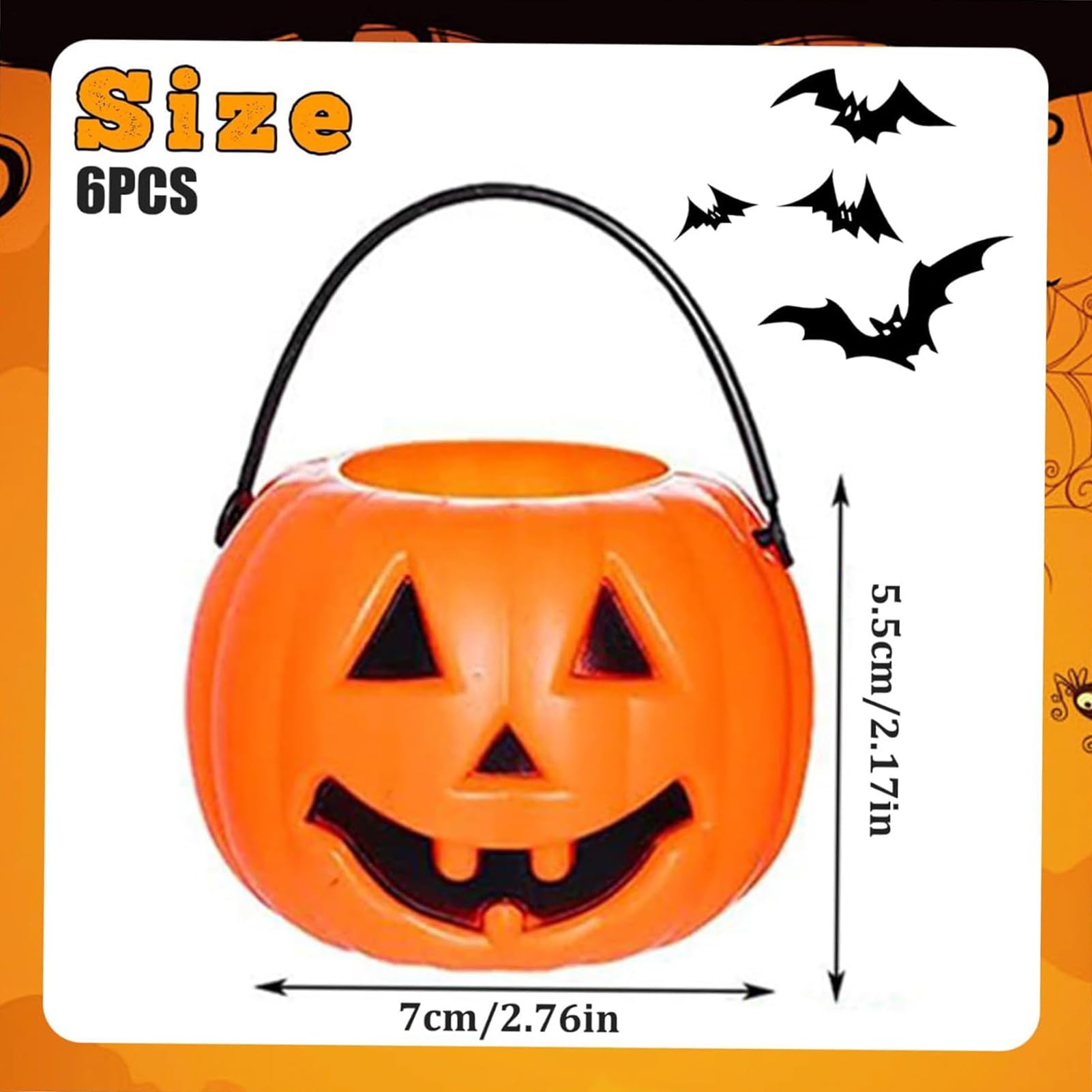 Dyniowe Wiaderko Przenośne Dekoracyjne Słoiki Do Przechowywania Z Duchem | 6 Sztuk Koszyków Halloween Cukierek Albo Psikus Dla Dzieci Rodziny Szkoły Biura Salonu Sypialni Przyjęć