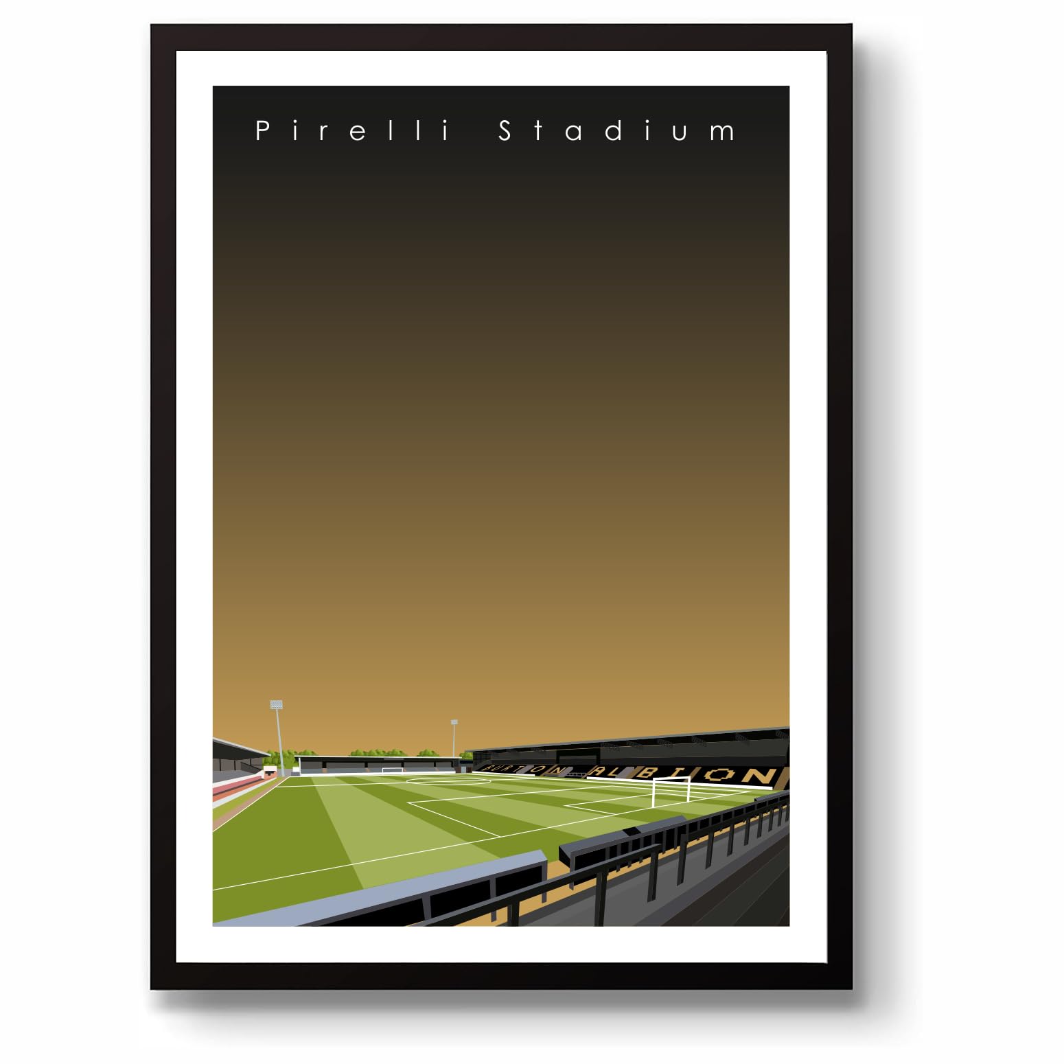 Grounddesigns Yellow And Black Burton Albion Pirelli Stadium Wall Art