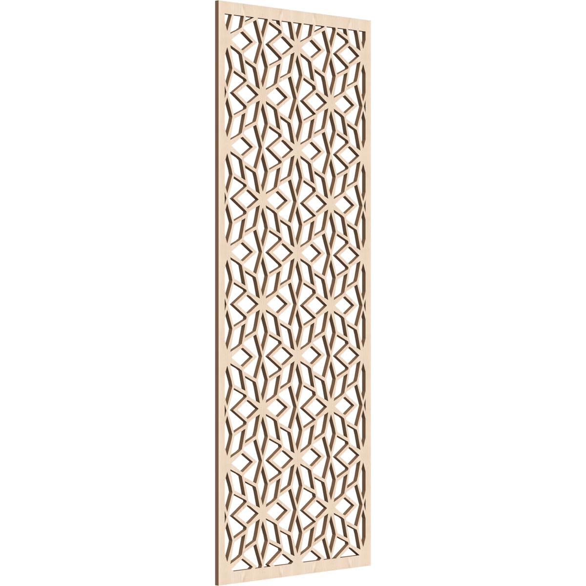 23 3/8"W x 59 3/8"H x 3/8"T Lake Decorative Fretwork Wood Wall Panels, Red Oak