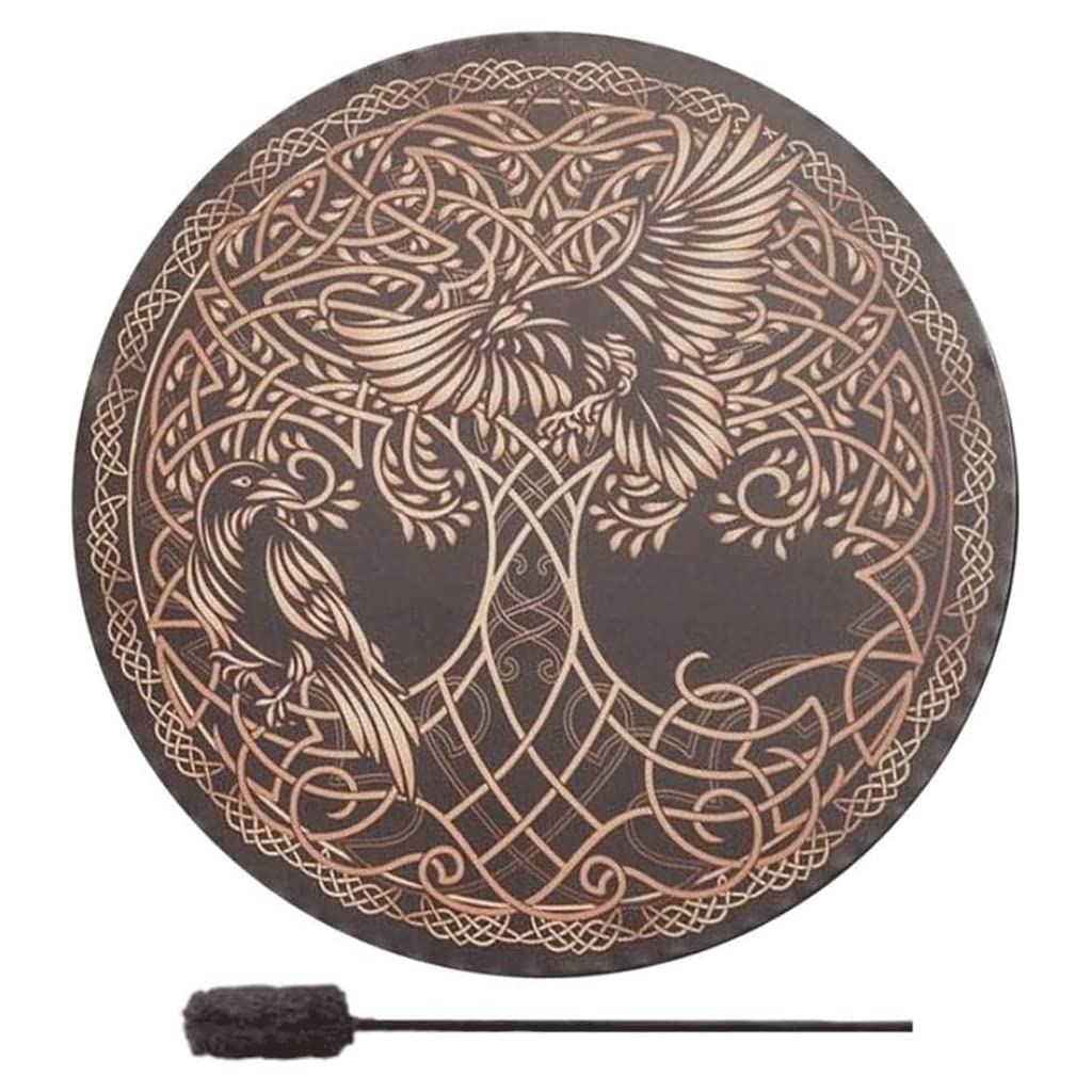 LIOONS Unique Tambour chaman Chaman Tambour Adulte Percussion Instrument Tambour À Main Musique Tambour Kit Son Thérapie Outil Ethereal Tambour pour Garçons Et Filles Belle Voix