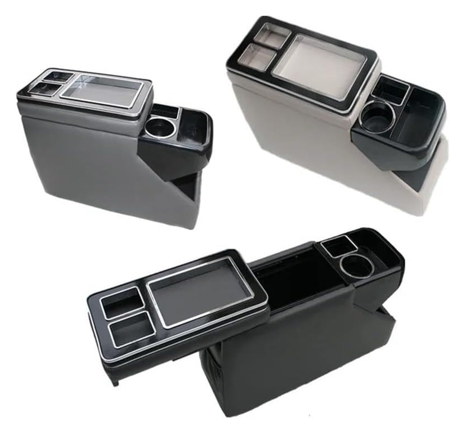 Braccioli per Auto per VW per Caravelle/per M&ultivan T5 T6 2000-2019 Bracciolo della Console Centrale Scatola di Immagazzinaggio Portabicchieri(Gray)