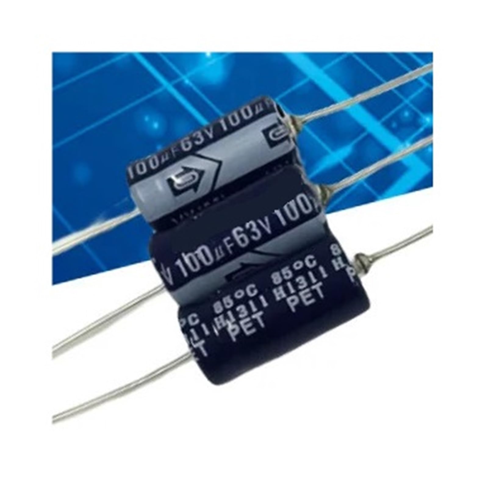 Condensateur axial 63v 100uf pour restauration d'amplificateurs et de radios vintage