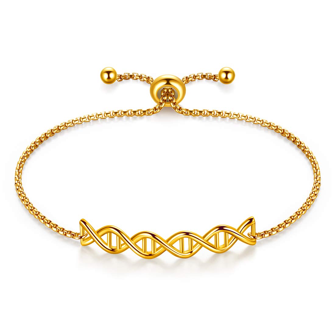 beautlaceDNA Double Helix Chemistry Science Molecule Biology Necklace and Earrings Jewelry Set Silver/18K Gold/Black Gun Plated Jewelry for Women and Girls