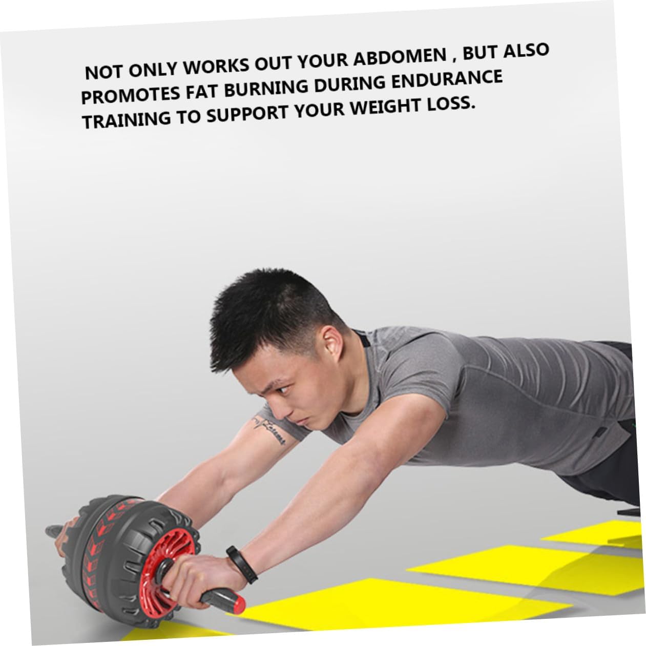 Double Wheel Ab Roller with Mat for Abdominal Exercise Automatic Return Fitness Roller Wheel for Core Workout Lightweight Gym Equipment for Men and Women