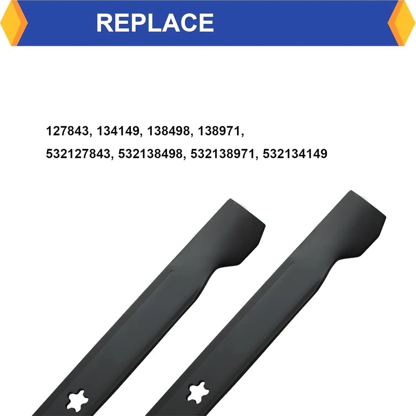 Paquete De 2 Cuchillas De Repuesto For Cortacésped De 42 Pulgadas, Compatibles con Craftsman, 127843/138498/138971/532127843/532138498/532138971 Pieza De Repuesto
