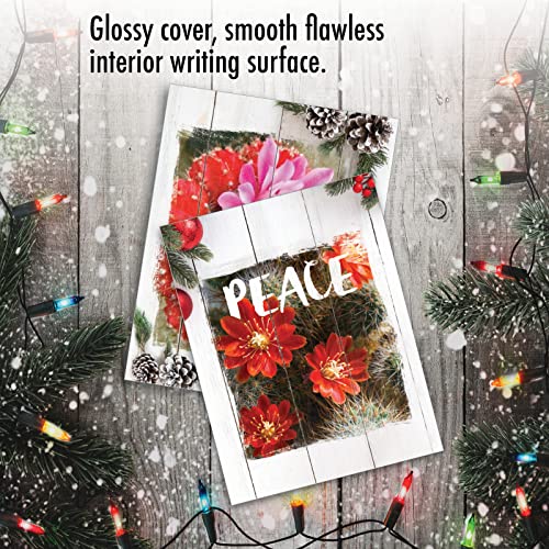 Image of The Best Card Company - 10 Holiday Note Cards for Christmas - Festive Bulk Assortment, Boxed Notecards with Envelopes (4 x 5.12 Inch) - Flowering Christmas Cactus AM6437XSG-B1x10