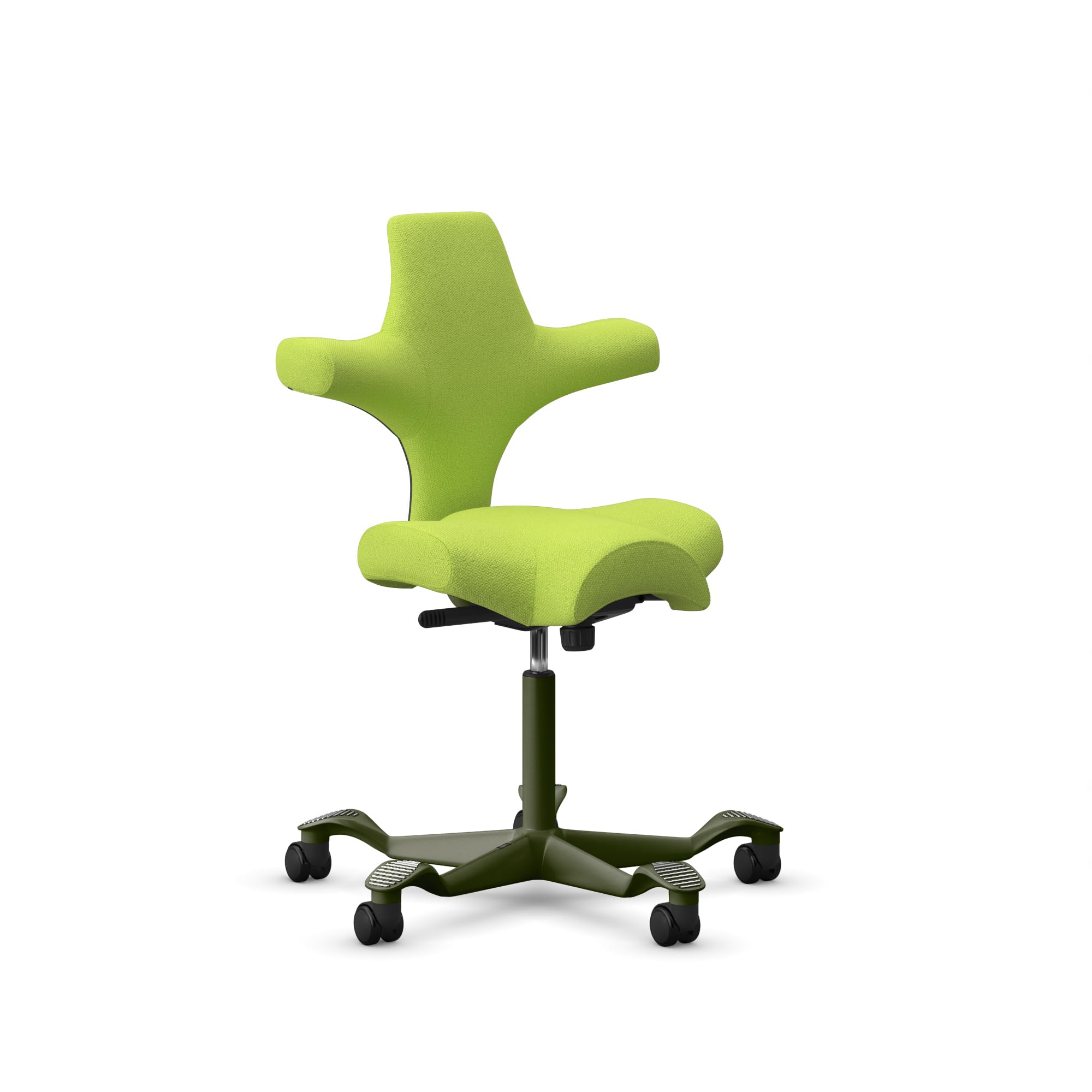 HAG Capisco Sit to Stand Chair-Moss Green Frame-Upholstered Bright Green