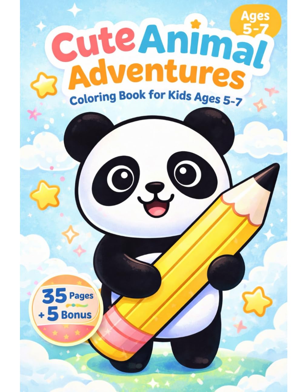 Cute Animal Adventures Coloring Book for Kids Ages 5–7: Coloring Book for Kids Ages 5–7