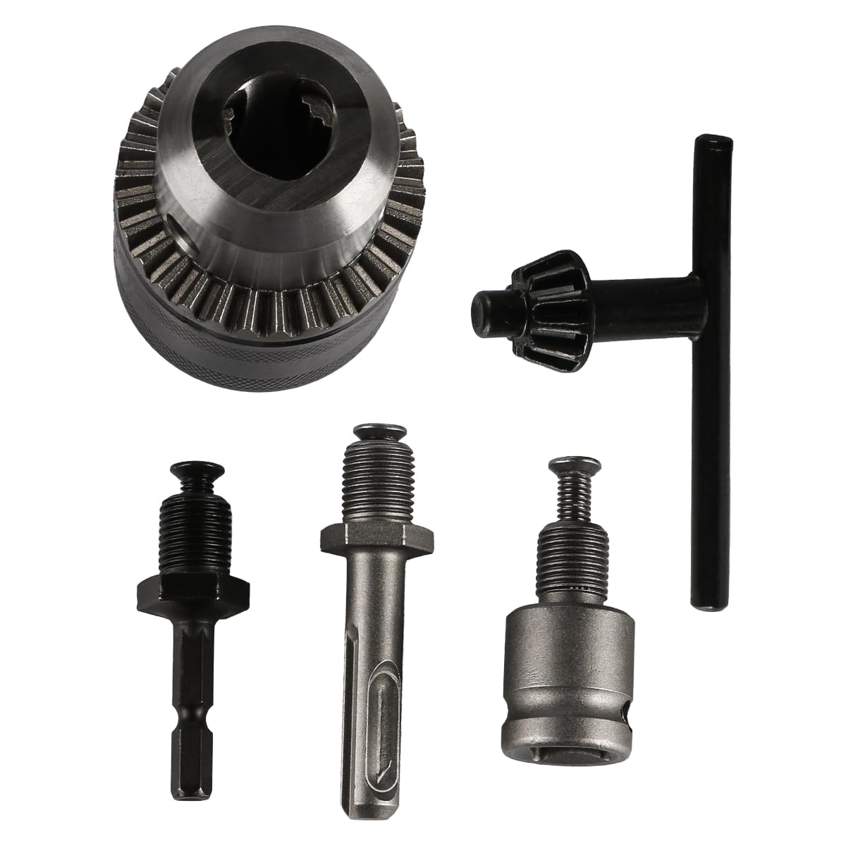 5 Pcs ZONADAH 3-16mm Quick Change Drill Chuck Adapter Kit Drill Chuck with Key 1/2-20UNF Thread Hand Drill Hex Shank Socket Square Wrench Electric Hammer Adapter Accessories