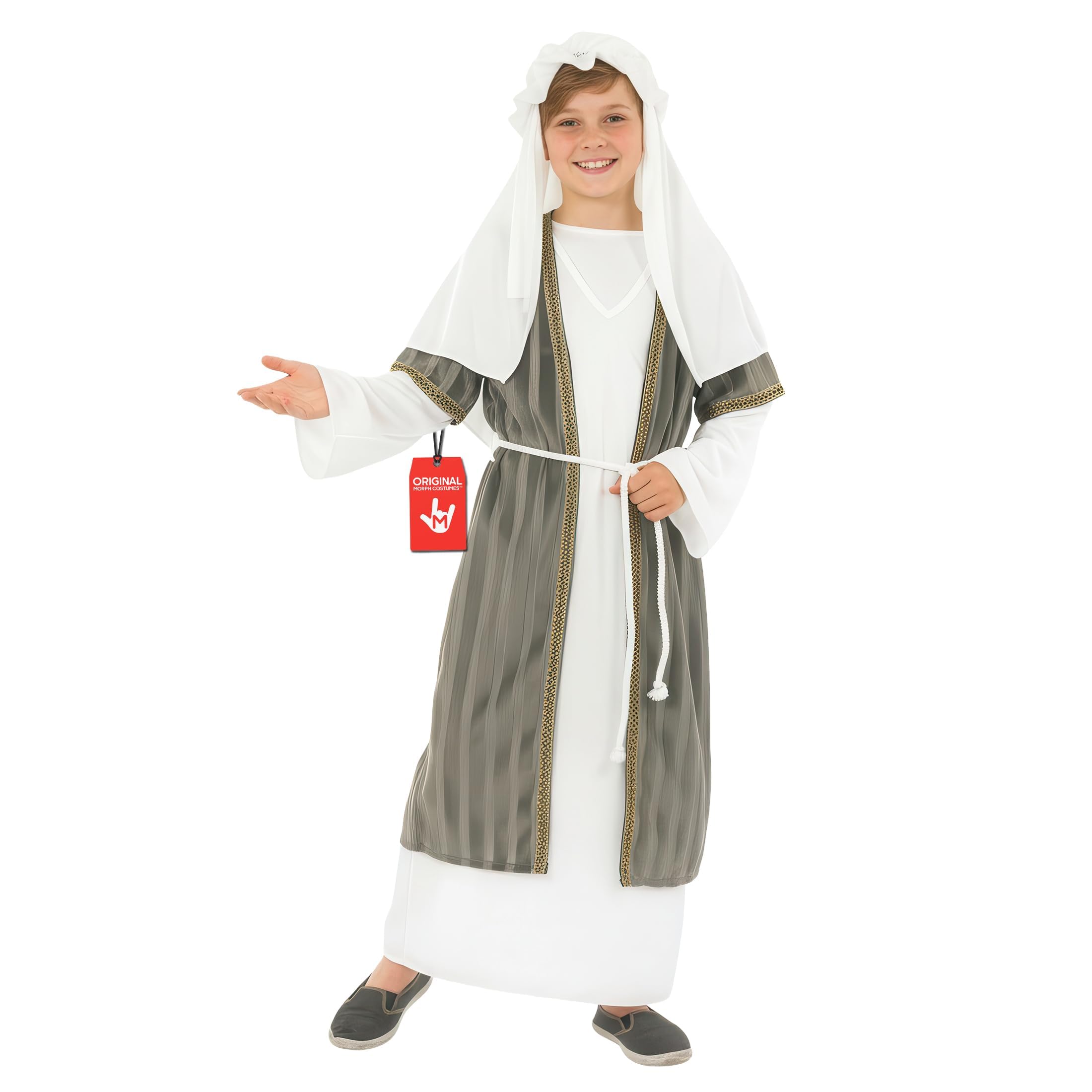fun shack Grey Shepherd Costume for Kids, Boys Shepherd Costume, Nativity Costumes for Kids, Boys Christmas Costumes, Medium