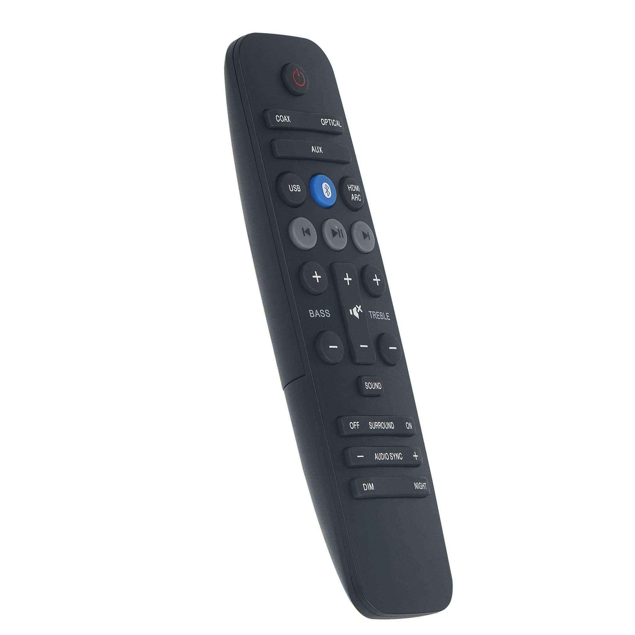 Telecomando Di Ricambio VINABTY HTL3140 Per Philips Soundbar HTL3140B/12 E Modelli Compatibili (HTL2163B, HTL3140B/F7). Leggero, Ergonomico, Tasti Morbidi. Plug And Play: Basta Inserire Le Batterie.