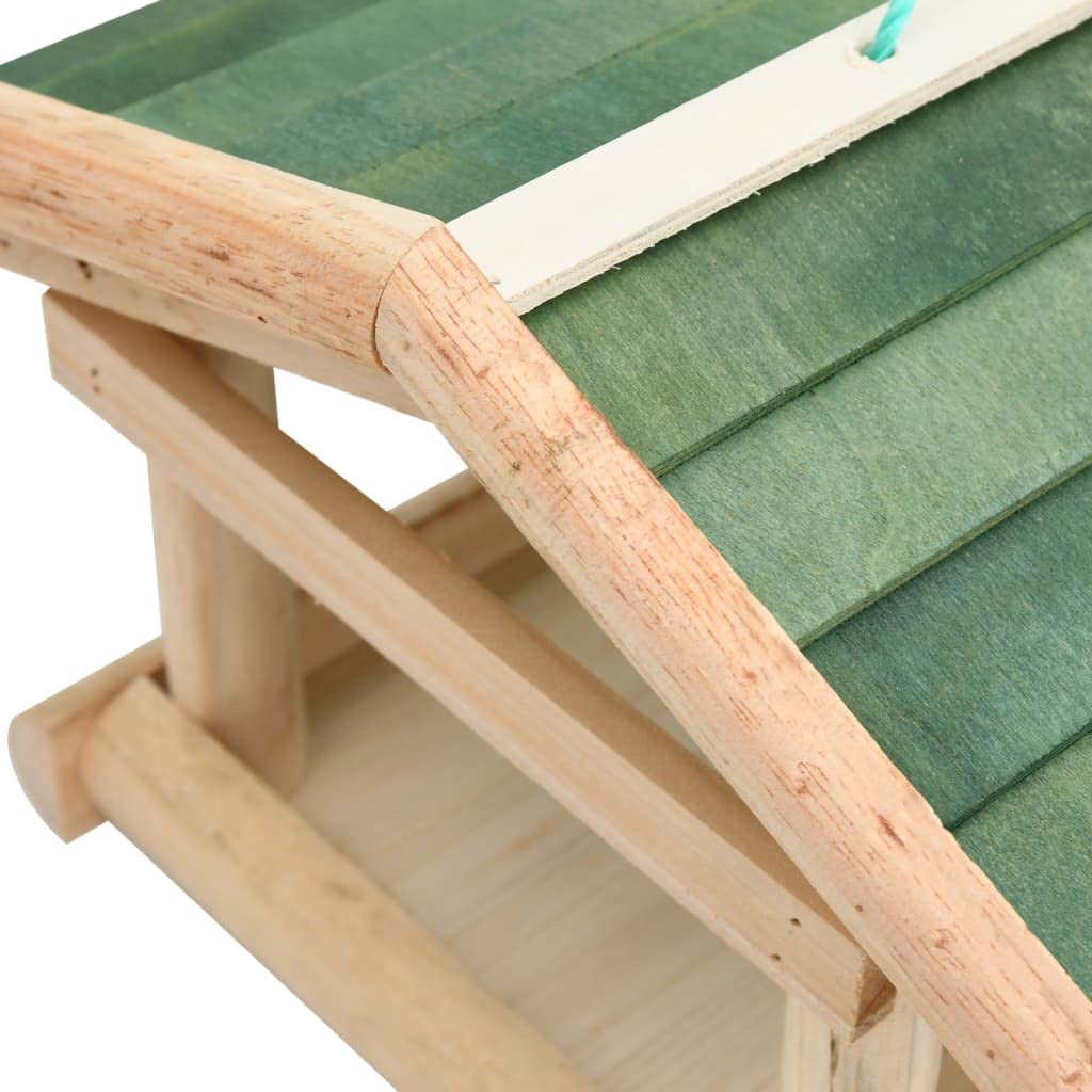 Mangloder Vogelfutterhaus Massivholz wetterfest 35 x 29,5 x 21 cm zum Aufhängen, Futterstation mit großem Dach für Garten, Balkon, Terrasse, Baum und Ganzjahr Nutzung