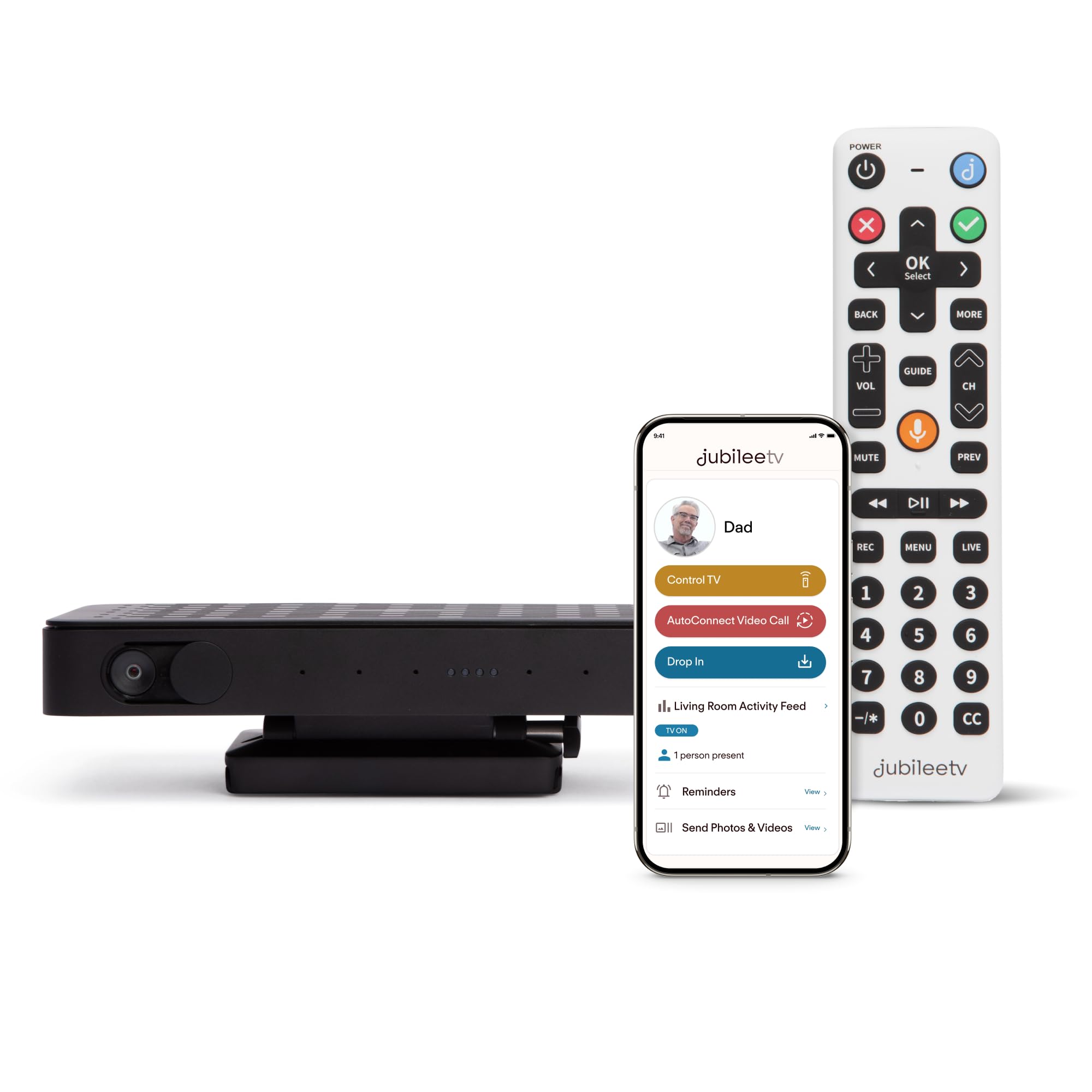 Jubilee TV - Video Calling & Communication Hub with Universal Remote for Seniors - App for Family with Control TV from Anywhere - 2 Month Service Plan Included