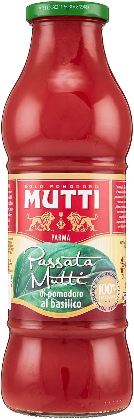 Mutti Passata de tomate, sauce tomate italienne, lot de 12 bouteilles, 700 g pour bouteille, 100% tomates italiennes, + Italian Gourmet polpa 400g