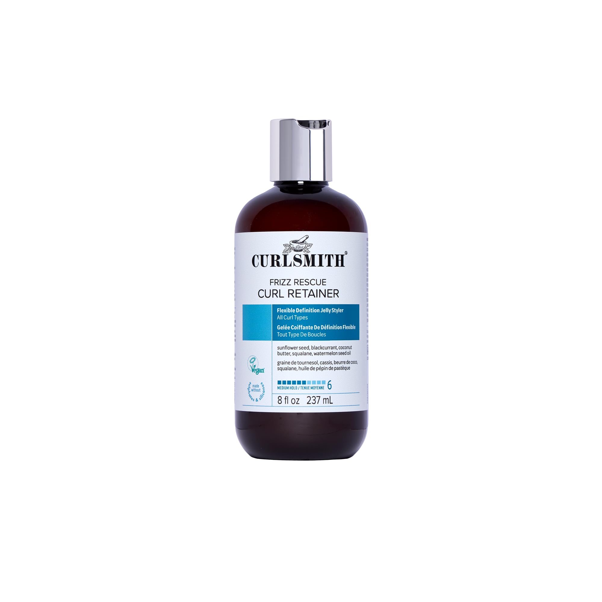 Curlsmith - Frizz Rescue Curl Retainer, Jelly Hair Styler, Non-Sticky, Frizz Control, Humidity Protection, For All Curl Types, Vegan, 237ml/8 fl oz