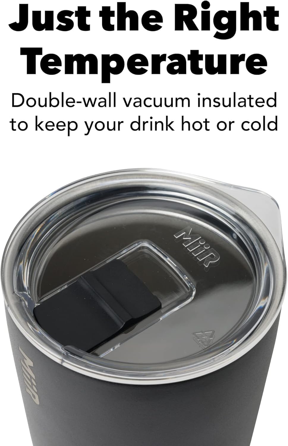 MiiR Tumbler, 12oz Insulated Stainless Steel with Press Fit Slide Lid – Splash Proof Design, Holds Hot & Cold Beverages, Stylish & Functional Cup Holder Compatible - Image 4