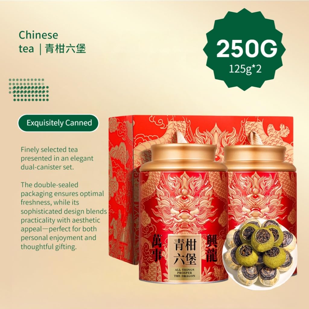 Liupao-Té Mandarín Premium | Té Oscuro De Guangxi, China | Sin Aditivo | Perfecto para Regalar 250g / 8,82oz