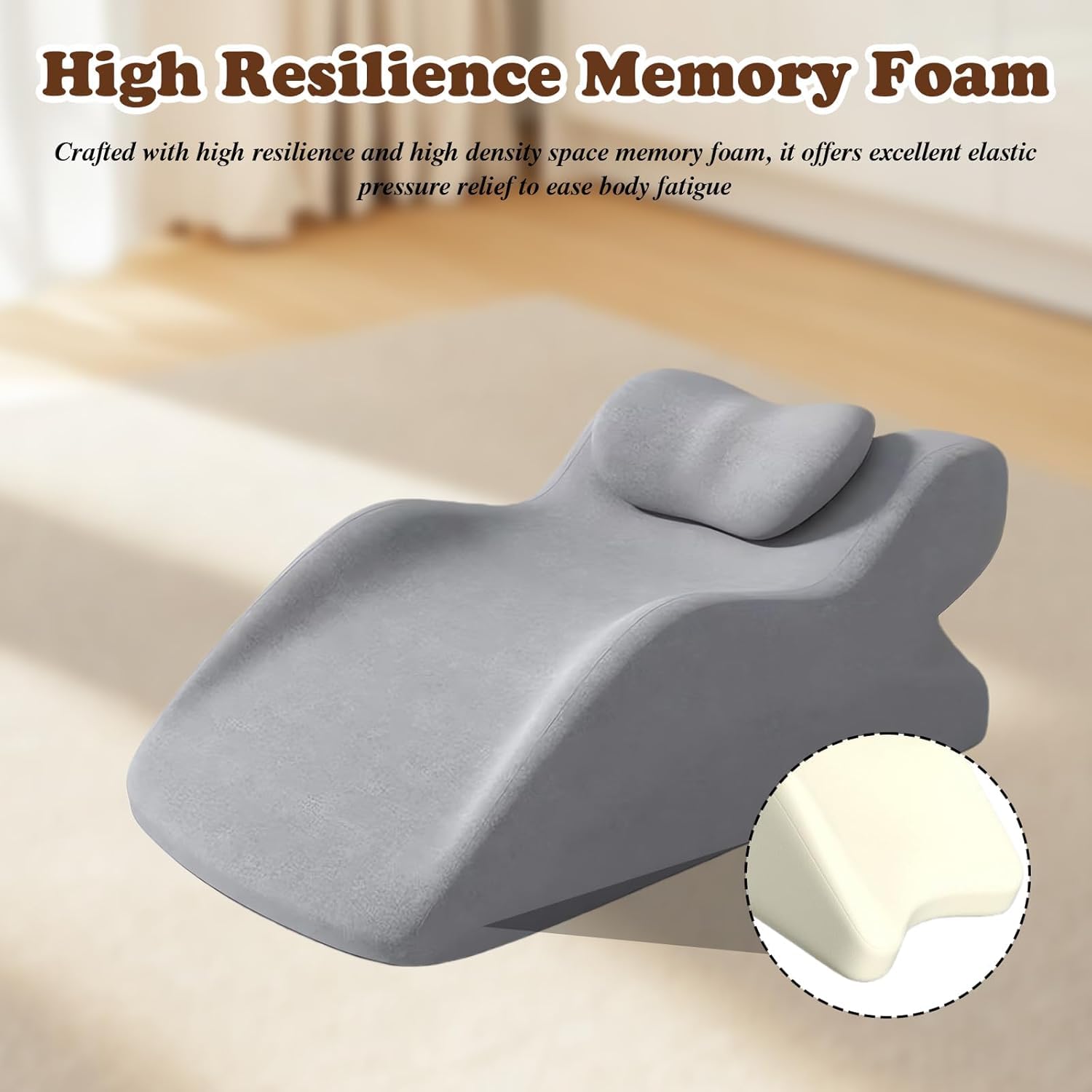 Cojín para piernas elevadas, almohada de cuña para dormir, almohada venosa con espuma viscoelástica, almohada para piernas, cojín de cuña para cama con funda extraíble, para sofá, cama y