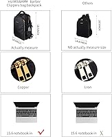 Vista 2 de Suministros de Barbería Mochila de Cortacabellos para Barbero, con 1 PZA Capa de Barbero & Cepillo de Barbero, Gran Capacidad, Cremallera de Cobre