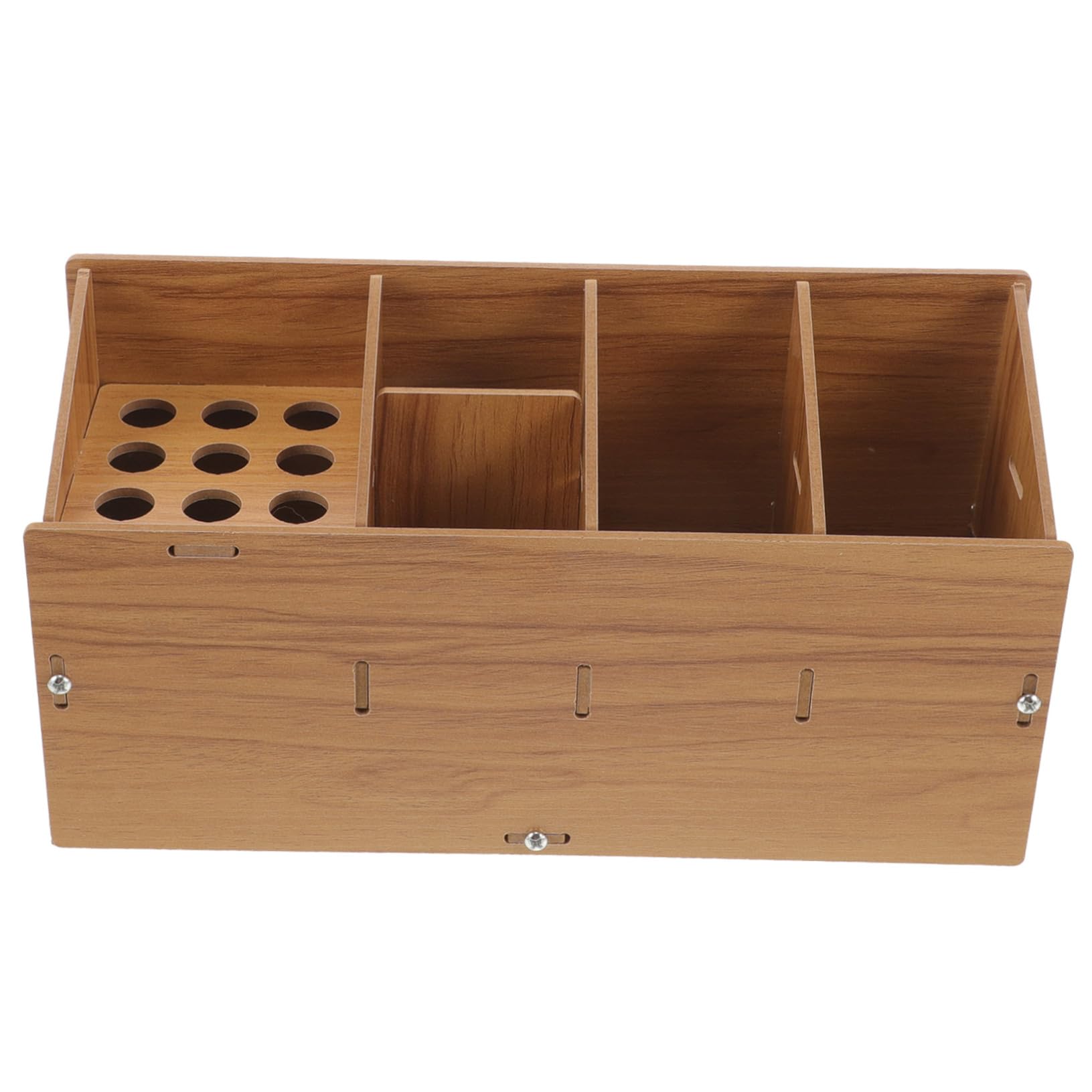 WOFASHPURET Hair Stylist Essentials Wooden Hairdressing Tool Organizer Haircut Scissor Holder Comb Storage Box