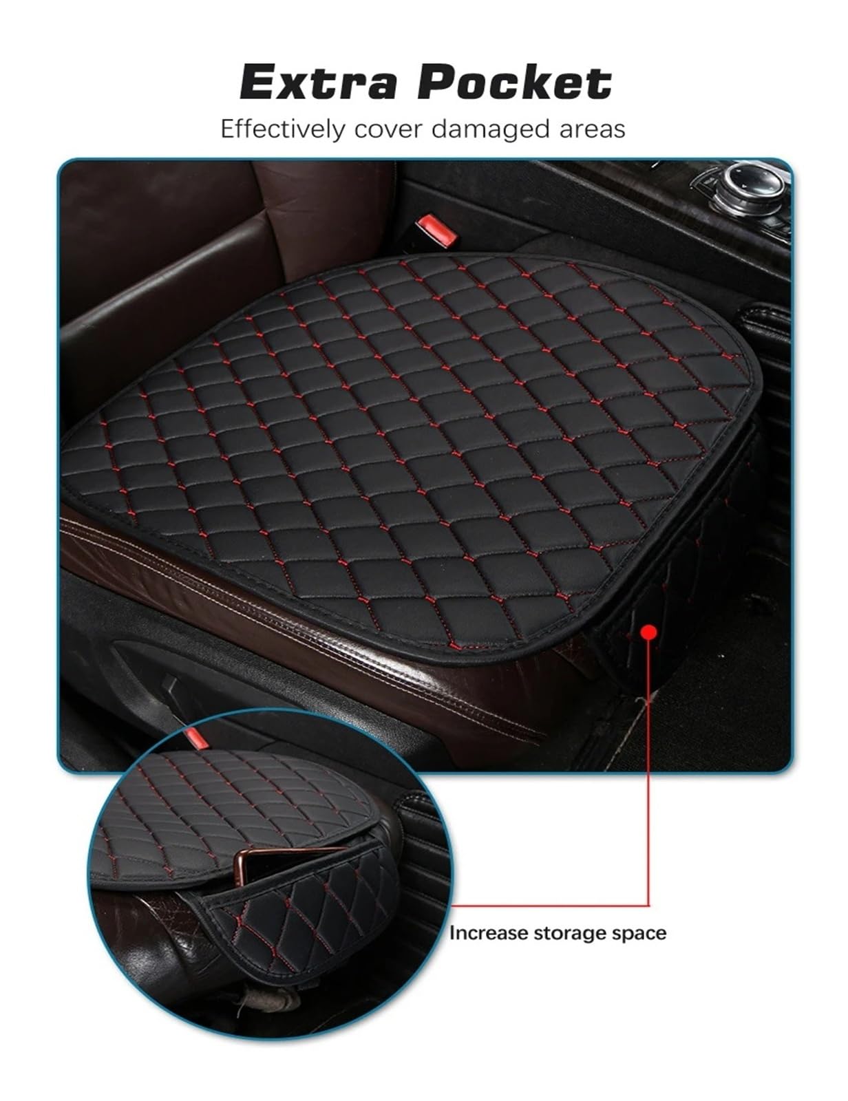 Cubre Universal Fundas Asiento Coche Cuero PU Juego Completo Cojín Antideslizante, Protector Trasero, Almohadilla Impermeable Universal