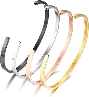 Titanium Steel Exterior Polished Inner Matte Bracelet Women Cuff Bangle