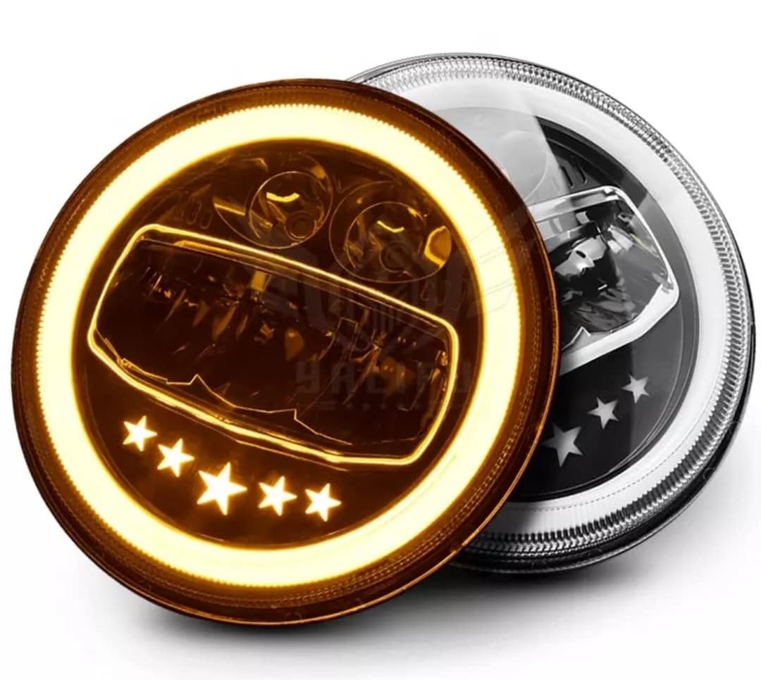 Asri 110W 5 STAR Headlight Round 7' LED Voltage 12V, Compatible with STD 350, Classic 350, Hunter 350, STD 350 R.B & Classic 350 R.B, Thar, Jeep & Himalayan. High/Low Beam(Black,7 Inch)-image-47