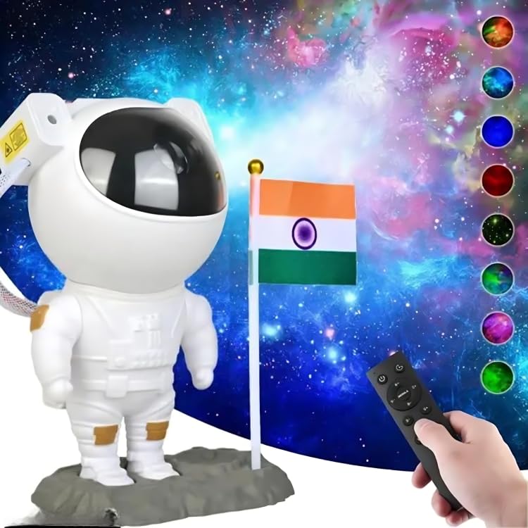 Image of Desidiya Astronaut Galaxy Projector - Starry Night Light with Adjustable Projection, Remote Control for Kids & Adults, Bedroom & Party Decor