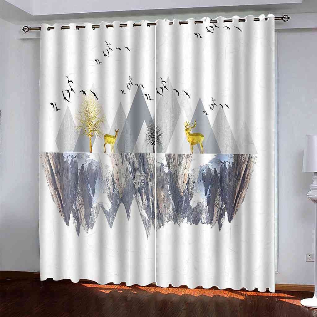 Rideau occultant thermique et isolant phonique wapiti d'or pour la chambre
