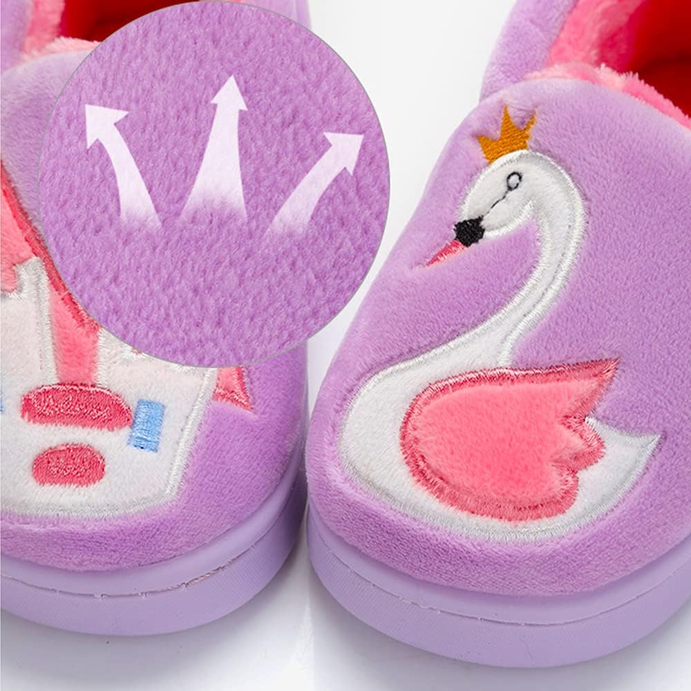 Kids Boys Girls Warm Slippers Kids Non-Slip Winter Indoor Household Shoes
