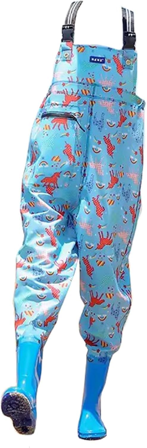 Wodery na klatkę piersiową z pośladkami, damskie buty wędkarskie do przesadzania na zewnątrz, wodoodporne, antypoślizgowe spodniobuty na biodra(Blu,4.5)