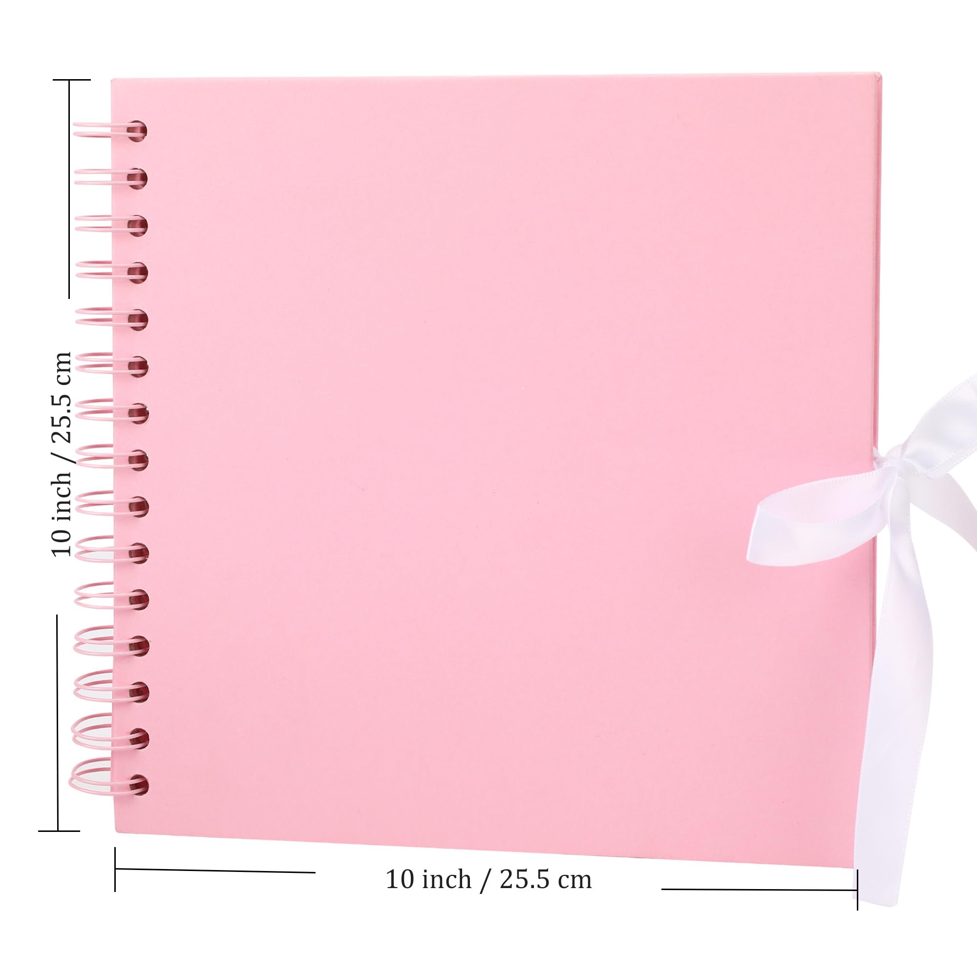 Álbum de recortes con 60 páginas de papel kraft grueso, 25,4 x 25,4 cm, color rosa, libro de recuerdos grande con esquinas de fotos para bebés, amantes de la familia, mascotas