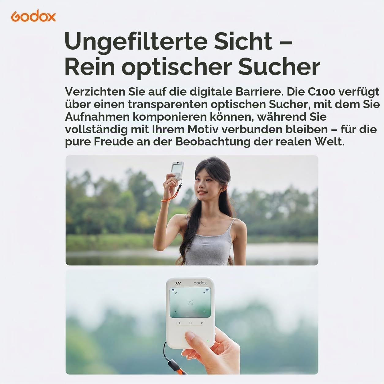 Godox C100 Digitalkamera mit Transparentem Sucher & Belichtungsmessung, 32G