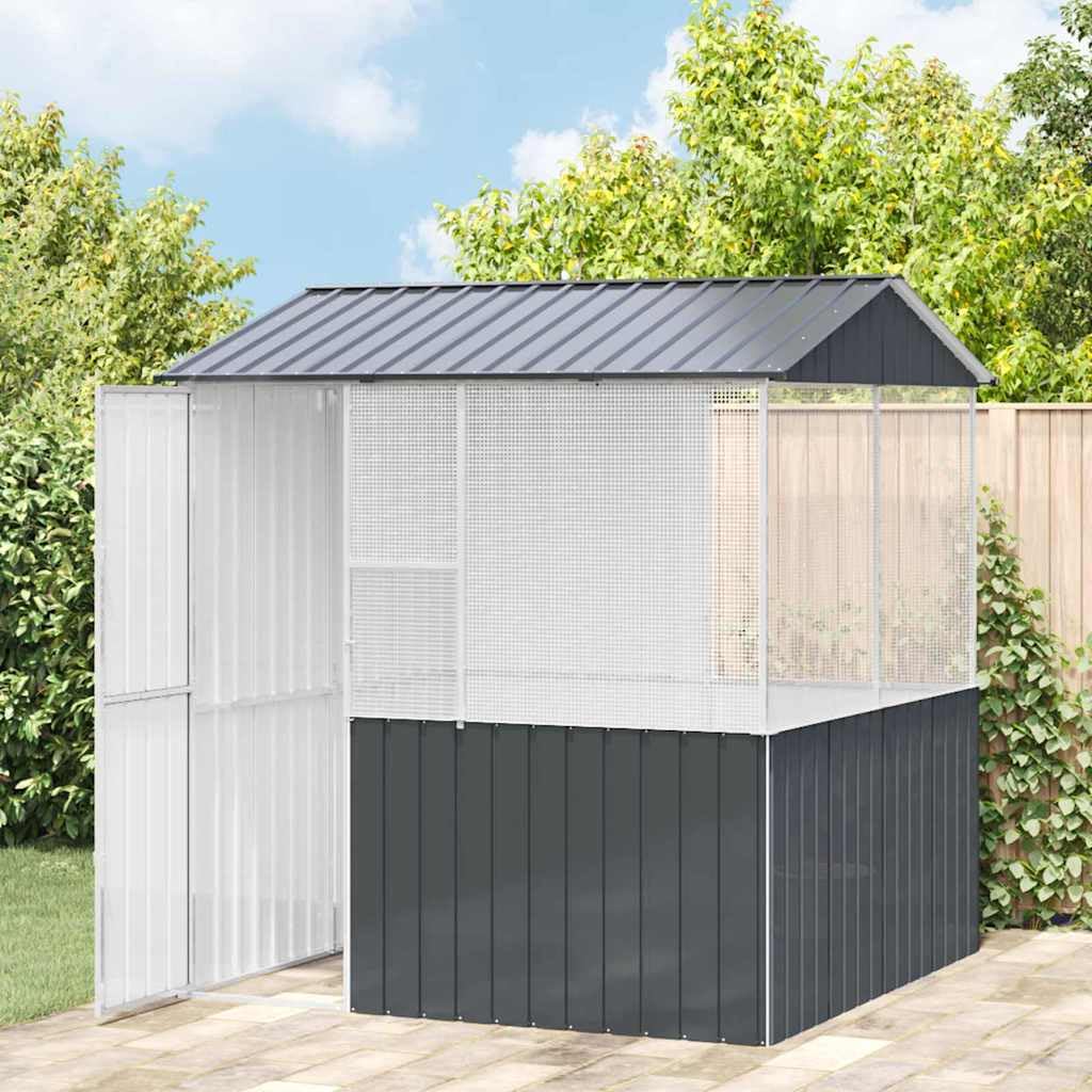Vogelkäfig Anthrazit 215 x 209 x 230 cm Verzinkter Stahl,Tier- & Haustierbedarf,Haustierbedarf,Vogelbedarf,Vogelkäfige & -ständer,Anthrazit,73 kg-3325170
