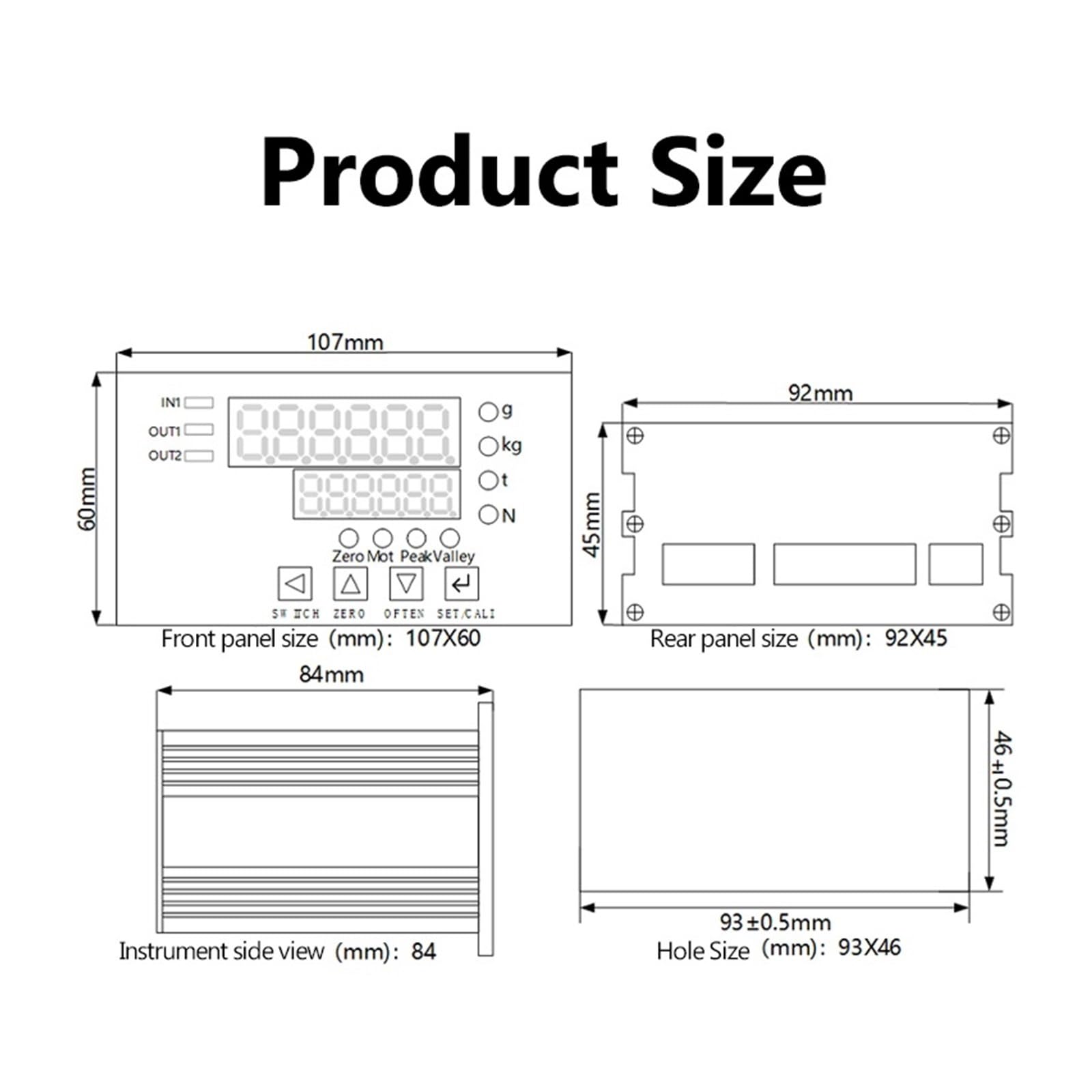 Cella di Carico Strumento Con Display Intelligente KV-4C Bilancia A LED A Doppia Indicatore Di Pesatura A Ponte Digitale